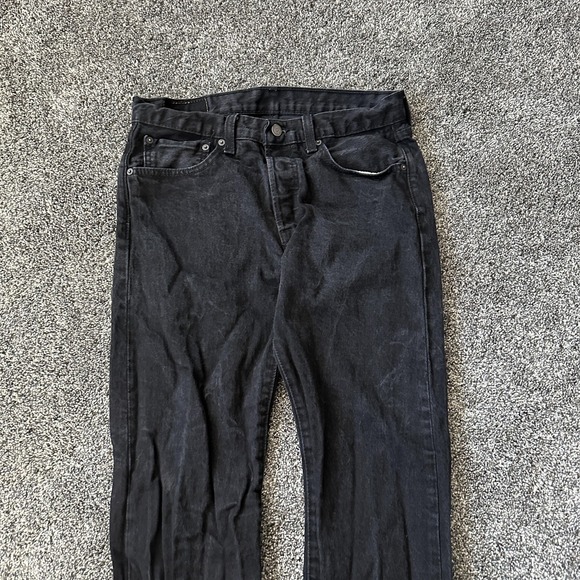 Levis 501 Jeans Mens 31x30 Black Button Fly Straight Leg Denim‎ Classic Original - Picture 3 of 16